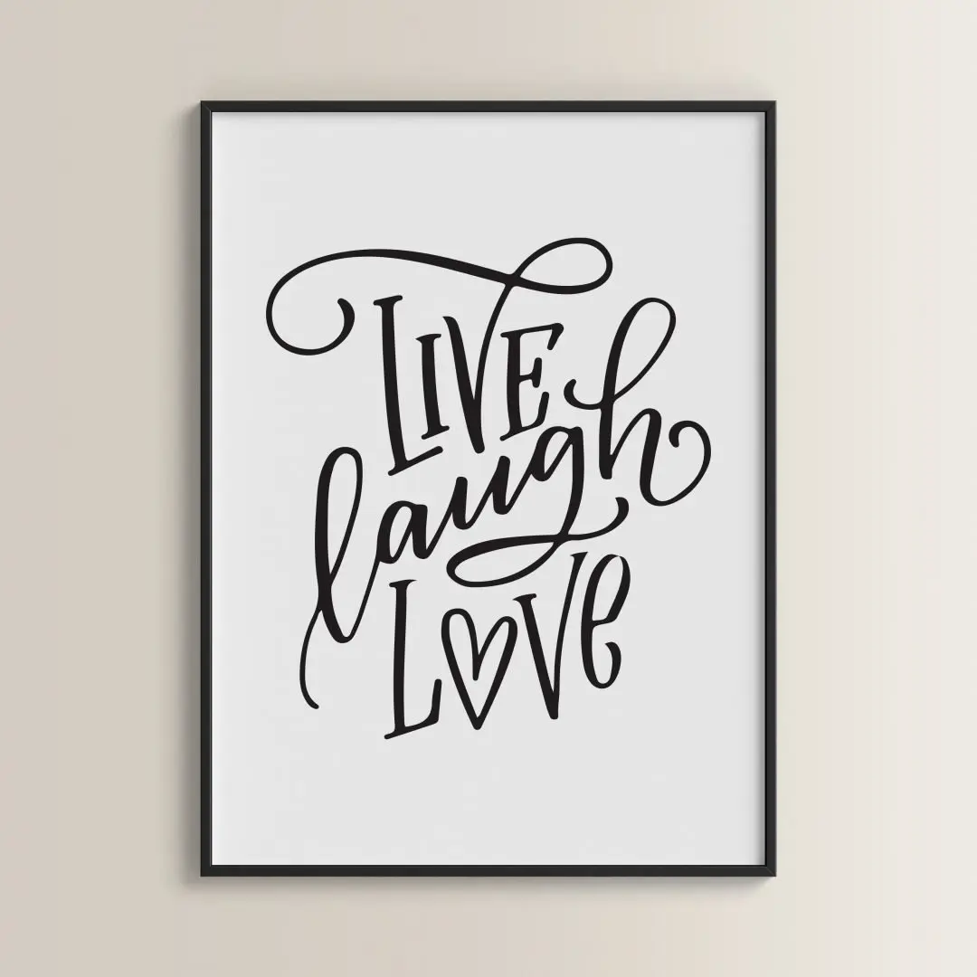 Cuadro con frase "Live Love Laugh"
