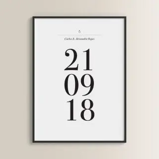Cuadros personalizados para parejas con fecha de boda o aniversario