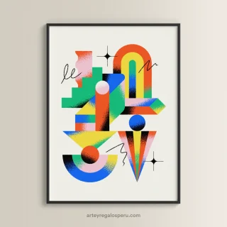 Cuadros abstractos minimalistas con ilustraciones geométricas en Lima, Perú | Envío GRATIS