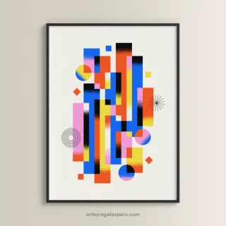 Cuadros abstractos minimalistas con ilustraciones geométricas en Lima, Perú | Envío GRATIS