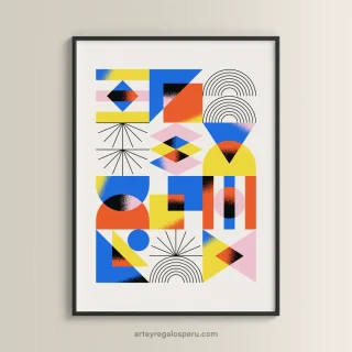 Cuadros abstractos minimalistas con ilustraciones geométricas en Lima, Perú | Envío GRATIS