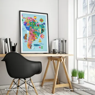 Cuadros con ilustraciones de Latinoamérica América Latina en Lima, Perú | Envío GRATIS