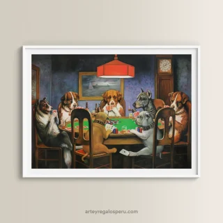 Cuadro de Perros jugando al póker de Cassius Marcellus Coolidge en Lima, Perú | Envío Gratis