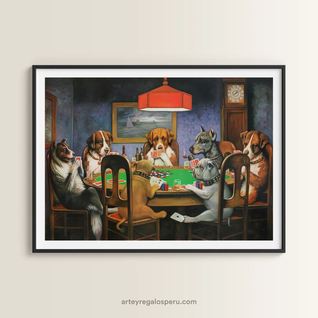 Cuadro de Perros jugando al póker de Cassius Marcellus Coolidge en Lima, Perú | Envío Gratis